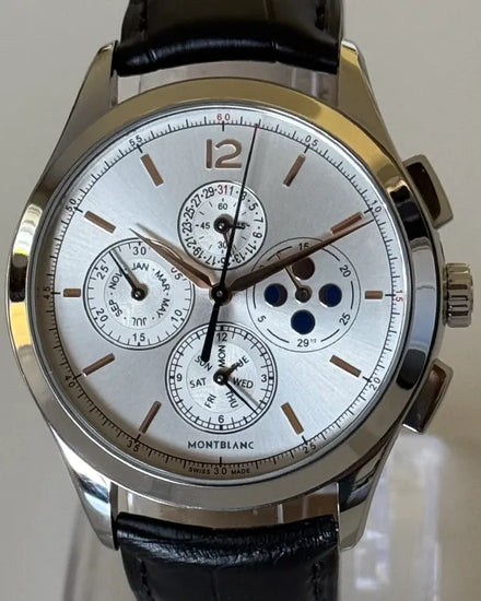 Montblanc Heritage Chronométrie 42MM Silver Dial Leather Strap (114875)
