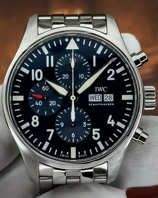 2017 IWC Schaffhausen Pilot Chronograph "Le Petit Prince" 43MM Blue Dial Steel Bracelet (IW377717)