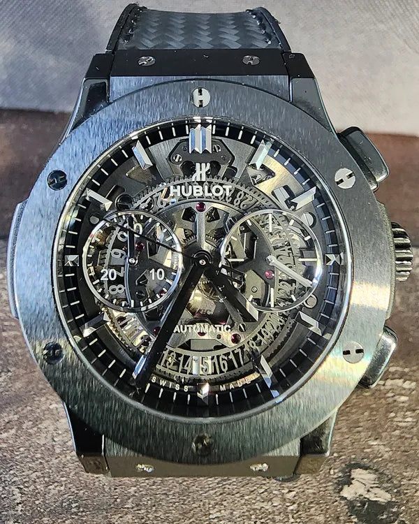 Hublot Classic Fusion Aerofusion 45MM Skeleton Dial Rubber Strap (525.CM.0170.RX)