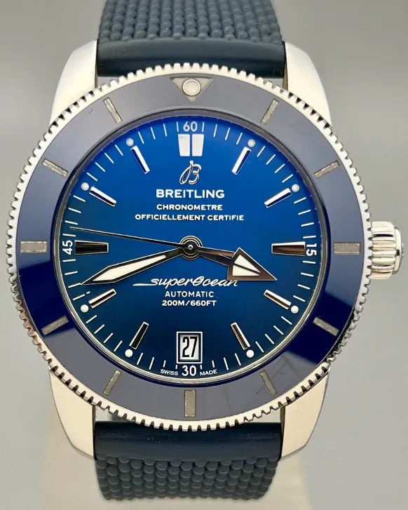 No Reserve - Breitling Superocean Heritage B20 42MM Blue Dial Rubber Strap (AB2010)