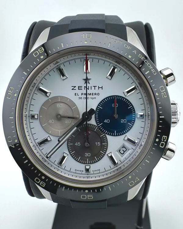 No Reserve - 2025 Zenith Chronomaster Sport 41MM Silver Dial Rubber Strap (03.3100.3600/69)