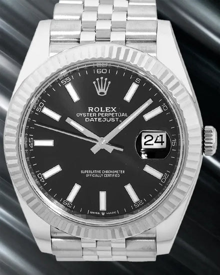Rolex Datejust 41MM Black Dial Jubilee Bracelet (126334)
