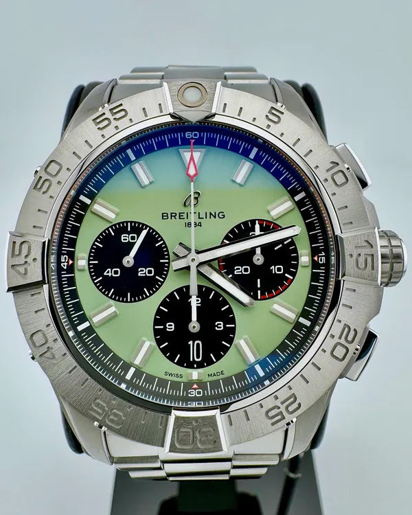 No Reserve - 2025 Breitling Avenger B01 44MM Green Dial Steel Bracelet (AB0147)