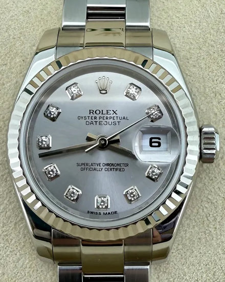 2020 Rolex Lady-Datejust 26MM Rhodium Dial Oyster Bracelet (179174)