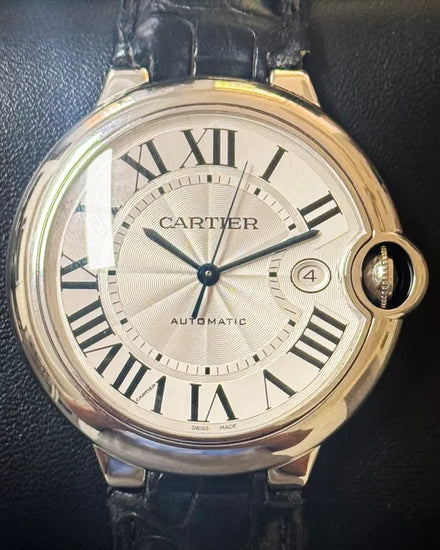 Cartier Ballon Bleu De Cartier 42MM Silver Dial Leather Strap (W69016Z4)
