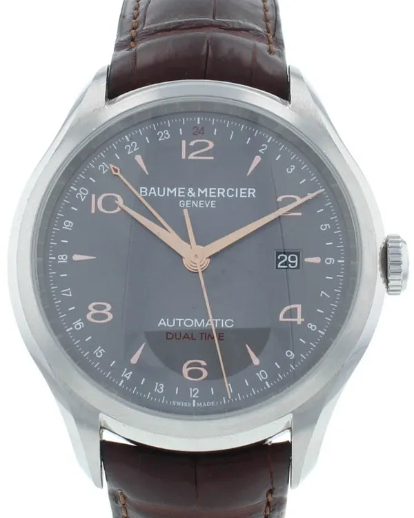 Baume & Mercier Clifton 43MM Grey Dial Leather Strap (M0A10111)