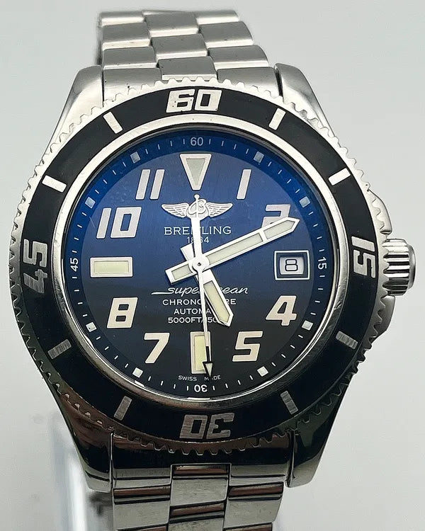 Breitling Superocean 42MM Black Dial Steel Bracelet (A17364)