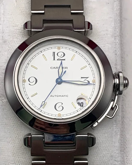Cartier Pasha De Cartier 35MM White Dial Steel Bracelet (2324)