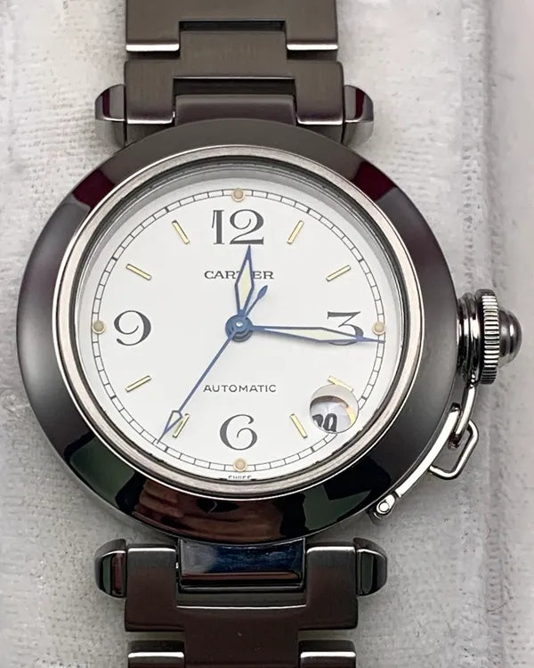 Cartier Pasha De Cartier 35MM White Dial Steel Bracelet (2324)