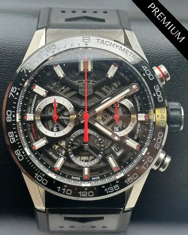 Tag Heuer Carrera Calibre HEUER 02 43MM Skeleton Dial Rubber Strap (CBG2010.FT6143)