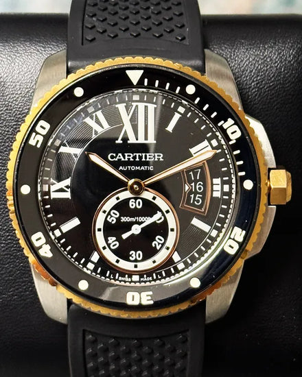 Cartier Calibre de Cartier Diver 42MM Black Dial Rubber Strap (W7100055)