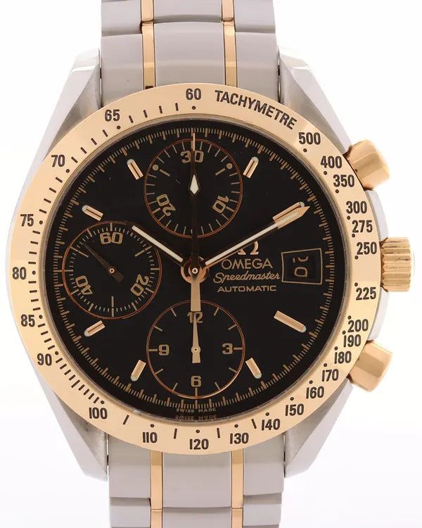 1999 Omega Speedmaster Date 39MM Black Dial Two Tone Bracelet (3313.50.00)
