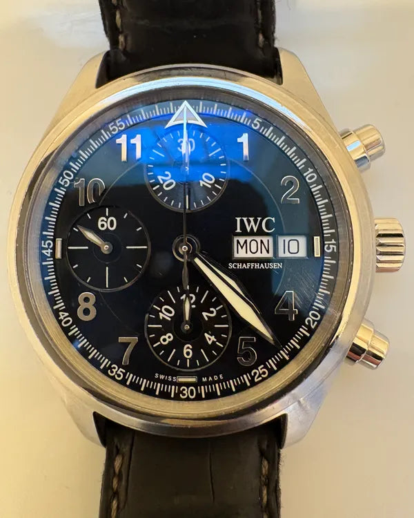 No Reserve - IWC Schaffhausen Pilot Spitfire 39MM Black Dial Leather Strap (IW371333)