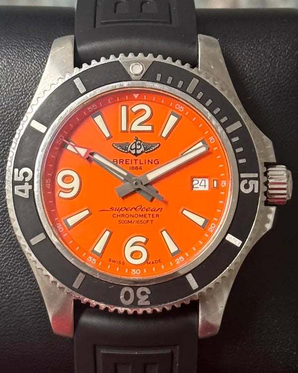 Breitling Superocean 42MM Orange Dial Rubber Strap (A17366)