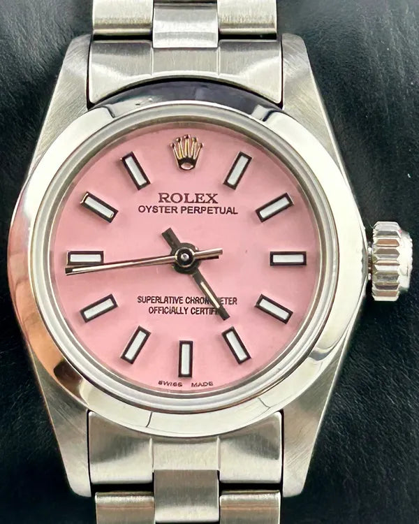 Rolex Oyster Perpetual 26MM Aftermarket Pink Dial Oyster Bracelet (76080)