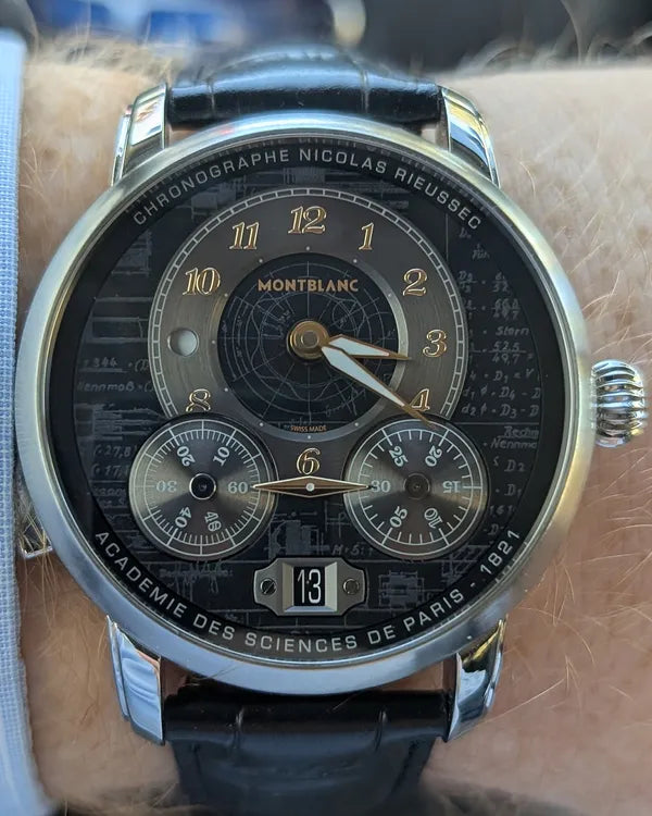 2024 Montblanc Nicolas Rieussec L.E. 43MM Black Dial Leather Strap (MB133232)