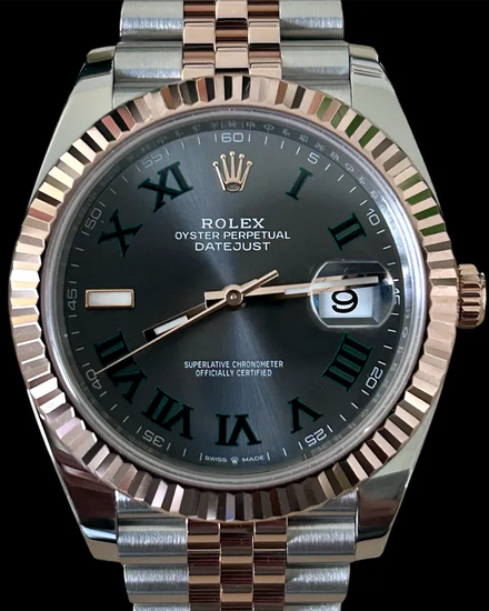 No Reserve - 2023 Rolex Datejust "Wimbledon" 41MM Slate Dial Two-Tone Jubilee Bracelet (126331)