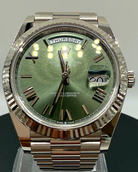 2024 Rolex Day-Date 40MM Green Dial White Gold President Bracelet (228239)