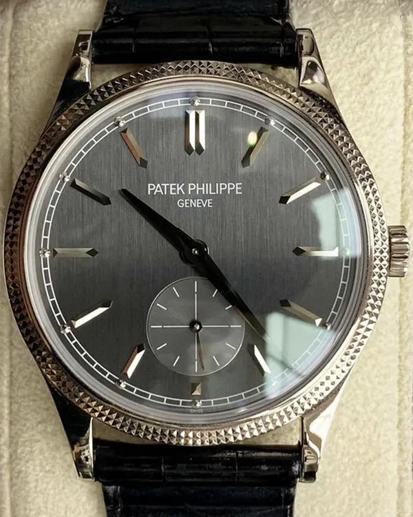 2022 Patek Philippe Calatrava 39MM Grey Dial Leather Strap (6119G-001)
