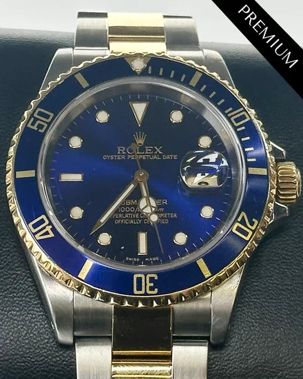 No Reserve - 2000 (P Serial) No Reserve - Rolex Submariner Date "Bluesy" 40MM Blue Dial Two-Tone Oyster Bracelet (16613)