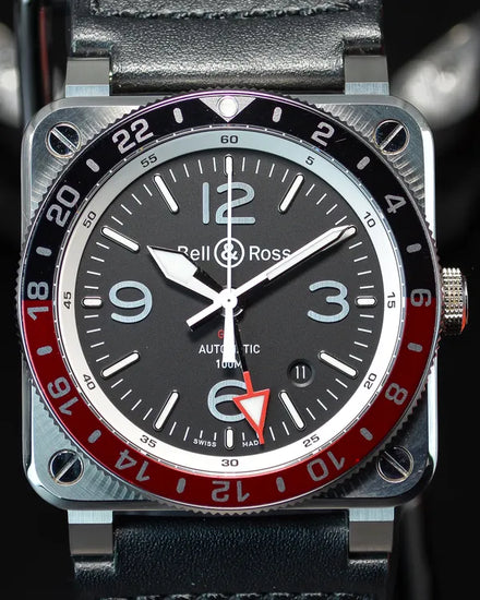 Bell & Ross BR 03 42MM Black Dial Leather Strap (BR0393-BL-ST/SCA)