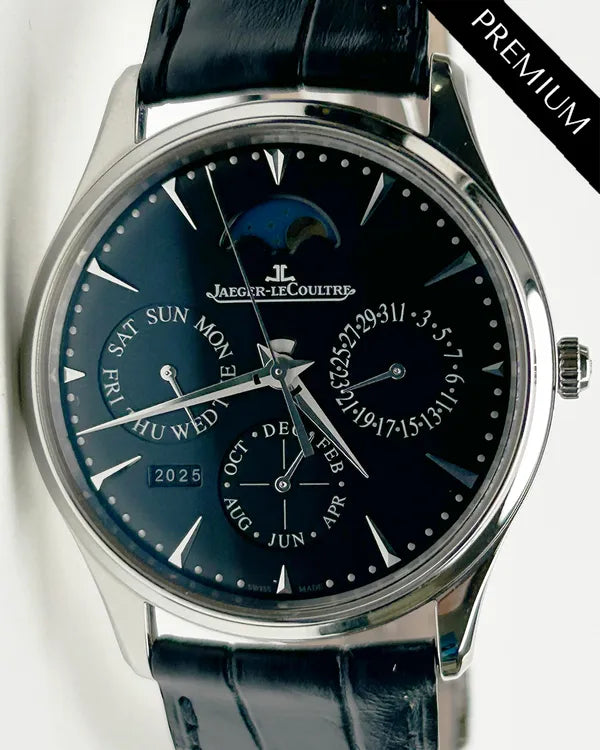 2022 Jaeger-LeCoultre Master Ultra Thin Perpetual 39MM Black Dial Leather Strap (Q1308470)