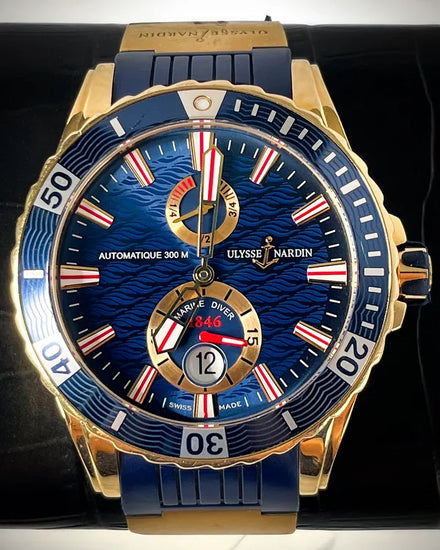 2016 Ulysse Nardin Diver Maxi Marine 44MM Blue Dial Rubber Strap (266-10/93)