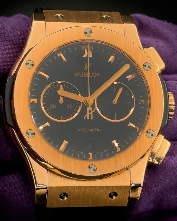 Hublot Classic Fusion Chronograph 42MM Black Dial Leather Strap (541.OX.1181.LR)