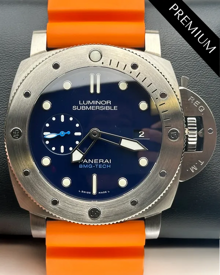 2020 Panerai Submersible BMG-Tech 1950 47MM Blue Dial Rubber Strap (PAM00692)