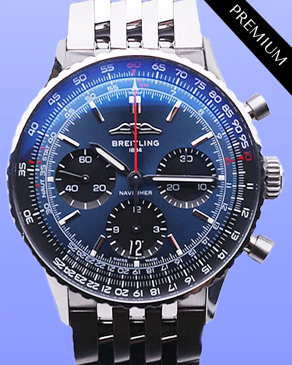 Breitling Navitimer Chronograph 41MM Blue Dial Steel Bracelet (AB0139)