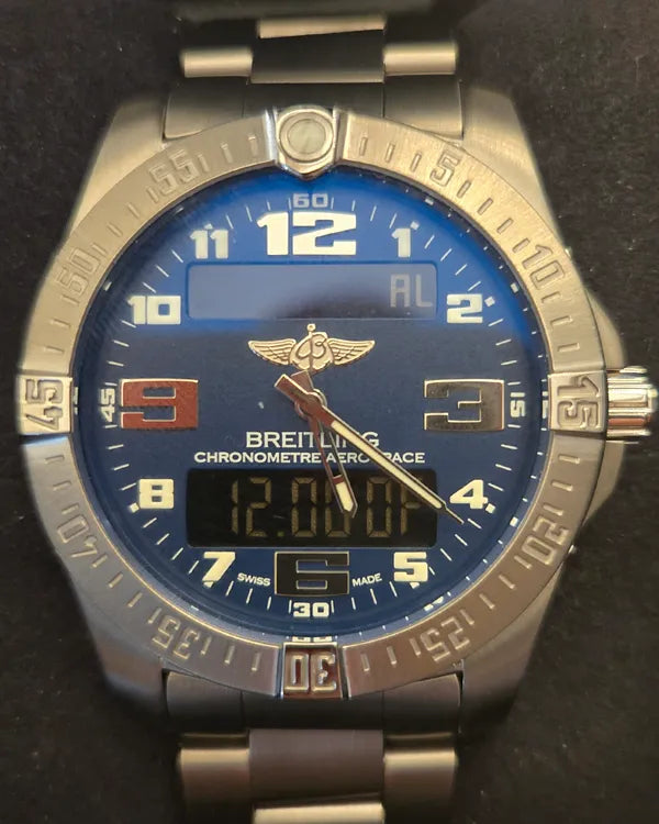 Breitling Aerospace EVO 43MM Quartz Blue Dial Titanium Bracelet (E7936310/C869)