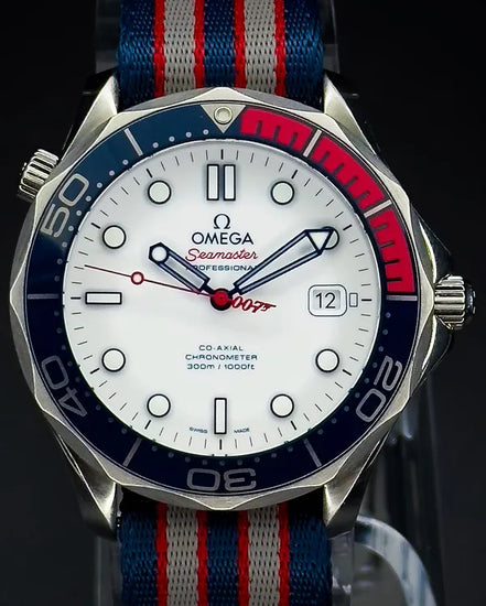 2023 Omega Seamaster Diver 300M "Bond 007 Commander's Watch" L.E. 41MM White Dial Textile Strap (212.32.41.20.04.001)