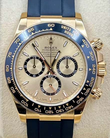 2024 Rolex Cosmograph Daytona 40MM Champagne Dial Rubber Strap (126518LN)