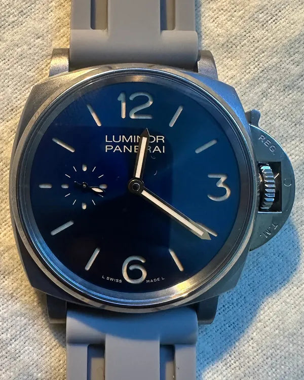 Panerai Luminor Due 42MM Blue Dial Rubber Strap (PAM00728)