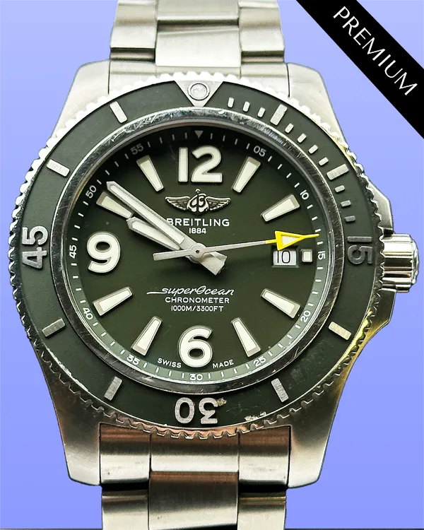 Breitling Superocean 44MM Green Dial Steel Bracelet (A17367A11L1W1)