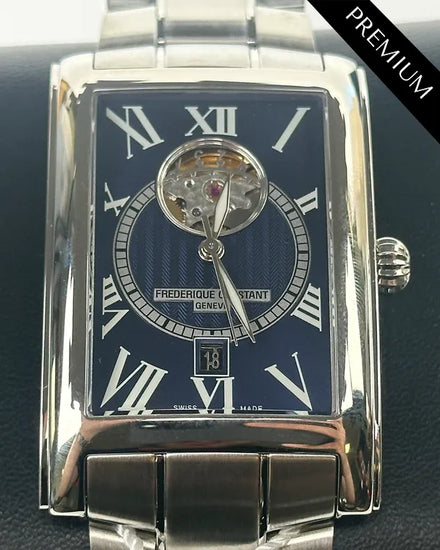 No Reserve - Frederique Constant Classics Heartbeat Date 47MM Blue Dial Steel Bracelet (FC-315DNS4C26B)