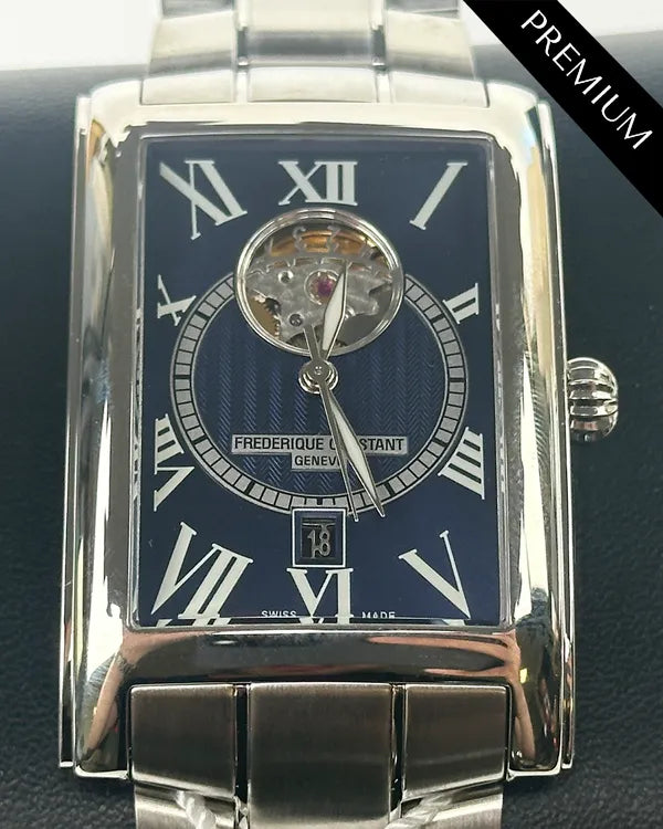 No Reserve - Frederique Constant Classics Heartbeat Date 47MM Blue Dial Steel Bracelet (FC-315DNS4C26B)