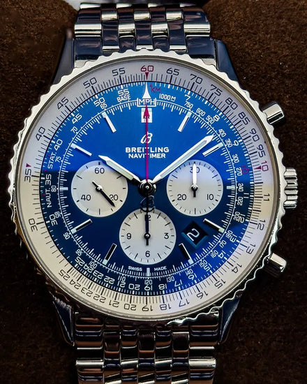 2019 Breitling Navitimer 1 B01 46MM Blue Dial Steel Bracelet (AB0127211C1A1)