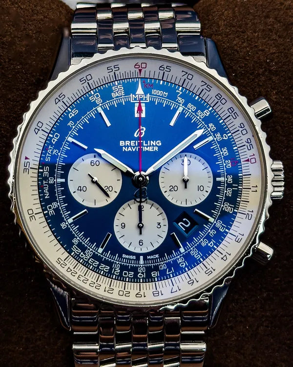 2019 Breitling Navitimer 1 B01 46MM Blue Dial Steel Bracelet (AB0127211C1A1)