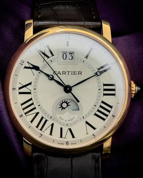 Cartier Rotonde De Cartier 42MM White Dial Leather Strap (W1556220)