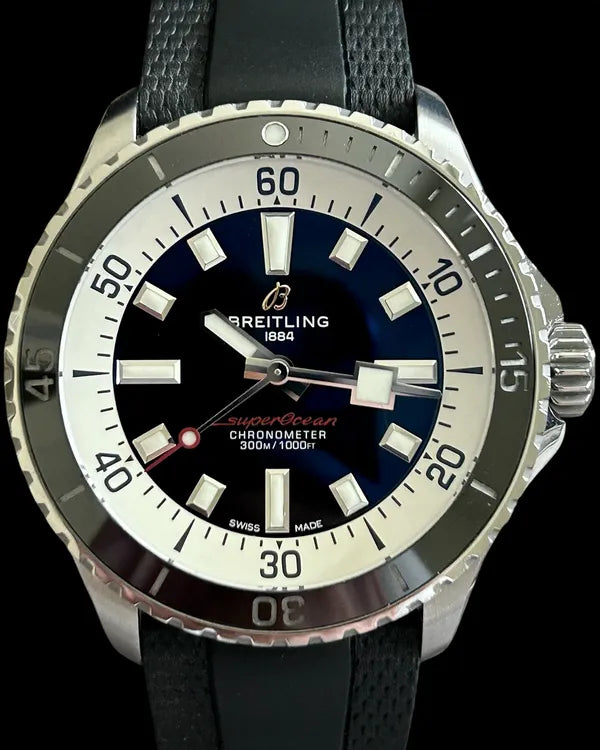 Breitling Superocean 42MM Black Dial Rubber Strap (A17375)