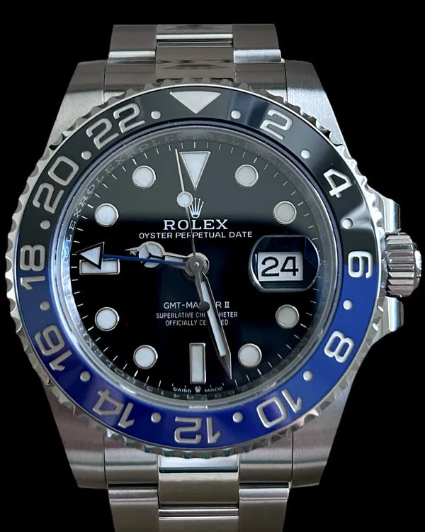 No Reserve - 2022 Rolex GMT-Master II "Batman" 40MM Black Dial Oyster Bracelet (126710BLNR)