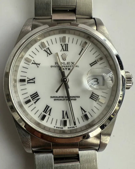 1998 Rolex Oyster Perpetual Date 34MM White Dial Oyster Bracelet (15200)
