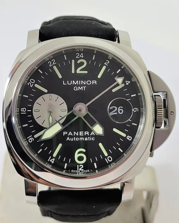 Panerai Luminor GMT 44MM Black Dial Leather Strap (PAM00088)