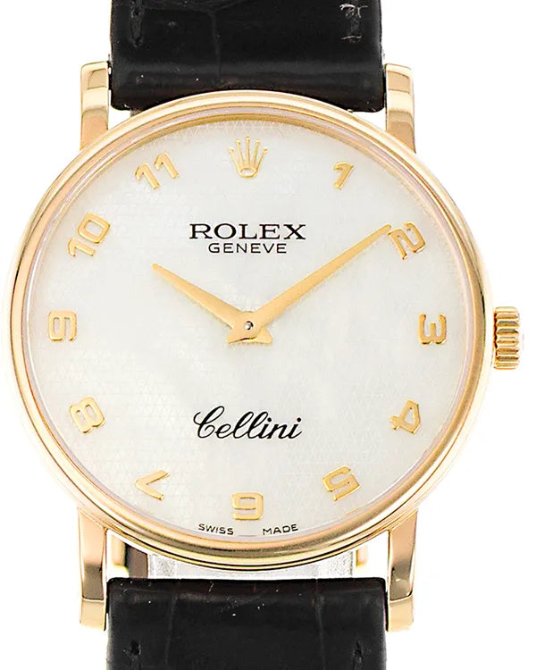 Rolex Cellini 32MM Mother of Pearl Dial Leather Strap (5115)