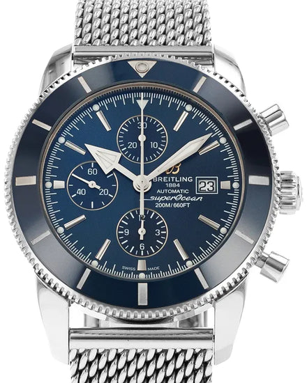2018 Breitling Superocean Heritage II Chronograph 46MM Blue Dial Steel Bracelet (A1331216/C963)