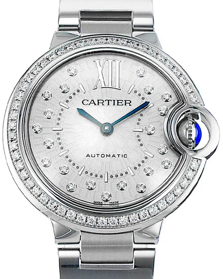 Cartier Ballon Bleu 33MM Silver Dial Steel Bracelet (W4BB0035)