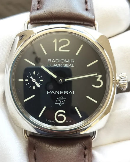 Panerai Radiomir Black Seal 45MM Black Dial Aftermarket Leather Strap (PAM00380)