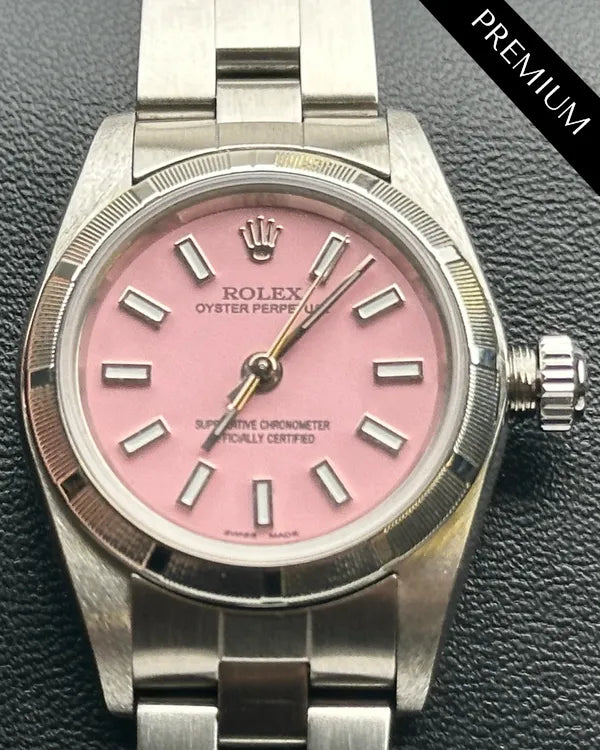 Rolex Oyster Perpetual 24MM Aftermarket "Candy" Pink Dial Oyster Bracelet (76030)