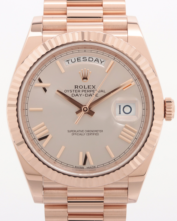 2024 Rolex Day-Date 40MM Sundust Dial Rose Gold President Bracelet (228235)